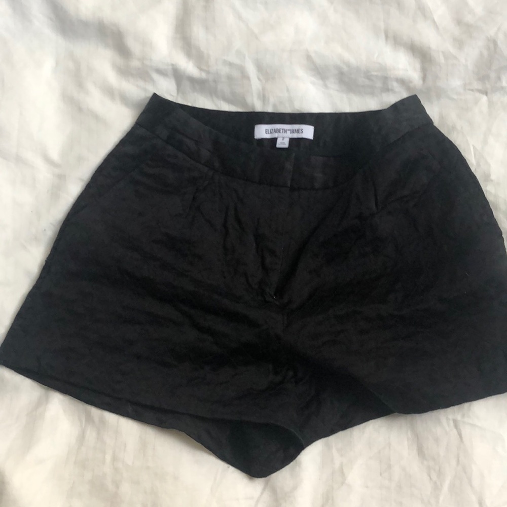 Elizabeth & James Black Quilted Satin
